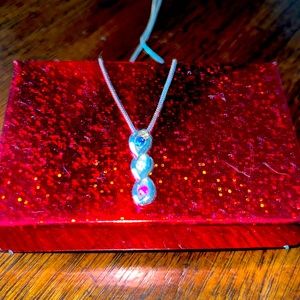 Infinity 14k white gold with Safire, Ruby and Diamond